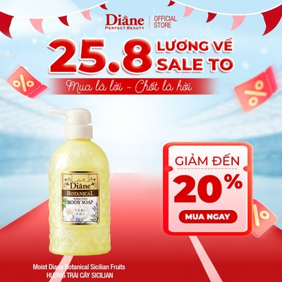 Sữa Tắm Dưỡng Ẩm Cho Da Nhạy Cảm, Da Khô Moist Diane Botanical Sicilian Fruits, Hương Trái Cây 500ml