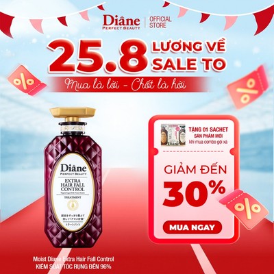 Dầu xả tóc giảm rụng tóc đến 96% ngăn ngừa gãy rụng Moist Diane Extra Hair Fall Control 450ml