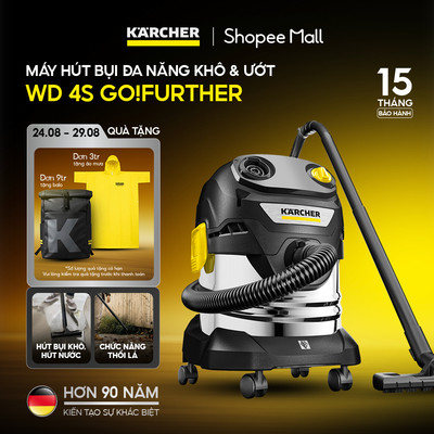 [GIỚI HẠN] Máy hút bụi đa năng khô và ướt Karcher WD 4 S Go!Further - Phiên bản đặc biệt - Công suất 1100W