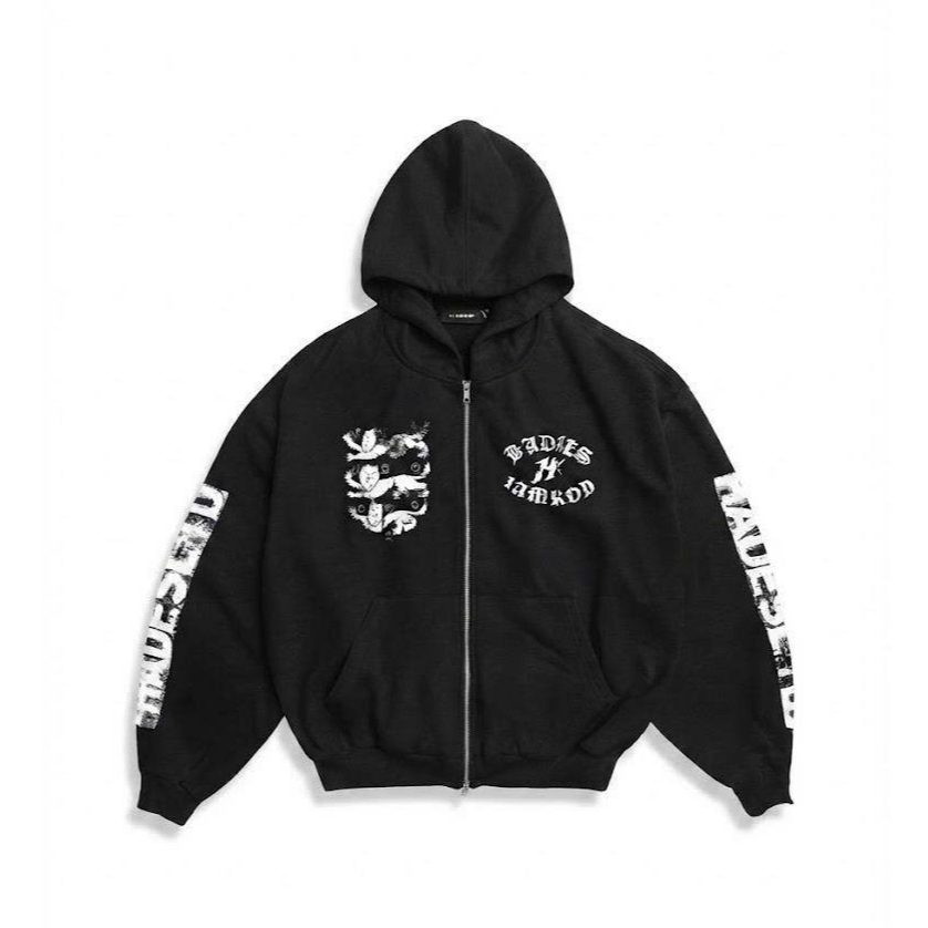 ÁO KHOÁC HADES DIVINE GAZE ZIP HOODIE Đen Trắng