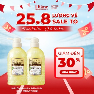 Combo 2 Sữa Tắm Cấp Ẩm Hương Trái Cây Cho Da Khô Nhạy Cảm Moist Diane Botanical Sicilian Fruits