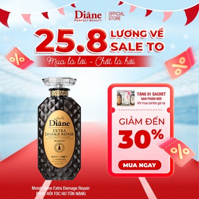 Dầu gội đầu phục hồi tóc khô xơ chẻ ngọn hư tổn nặng Moist Diane Extra Damage Repair 450ml
