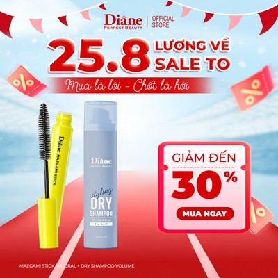 Dầu gội khô làm phồng tóc tạo kiểu Diane Styling Dry Shampoo Volume Up 95g + Mascara Chuốt tóc
