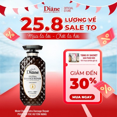 Dầu xả phục hồi tóc khô xơ chẻ ngọn gãy rụng hư tổn nặng Moist Diane Extra Damage Repair 450ml