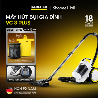 Máy hút bụi khô không dùng túi lọc bụi Karcher VC 3 Plus công suất 1100w màu trắng - bảo hành 18 tháng
