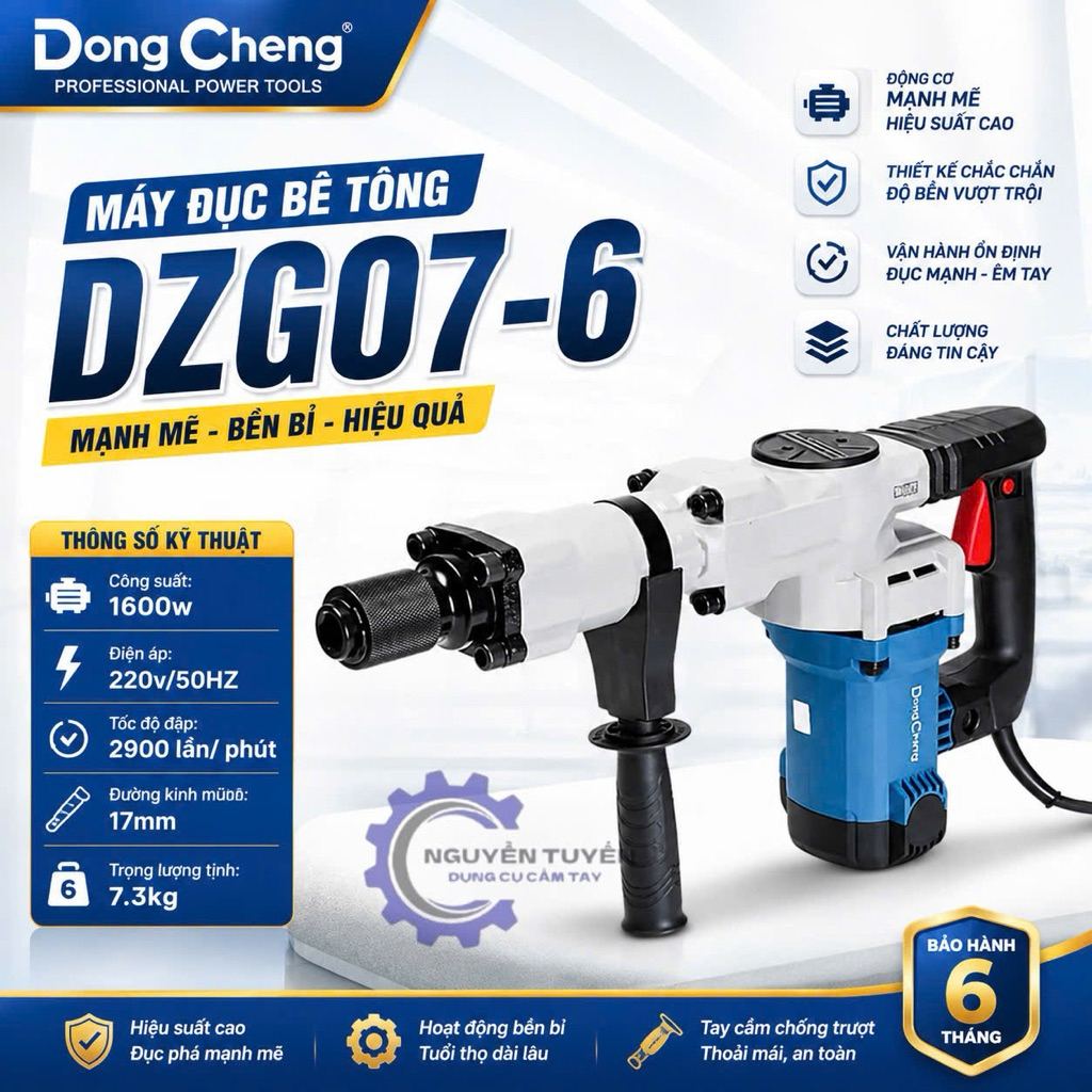 DONGCHENG CHÍNH HÃNG: Máy Đục Bê Tông Dong cheng DZG07-6