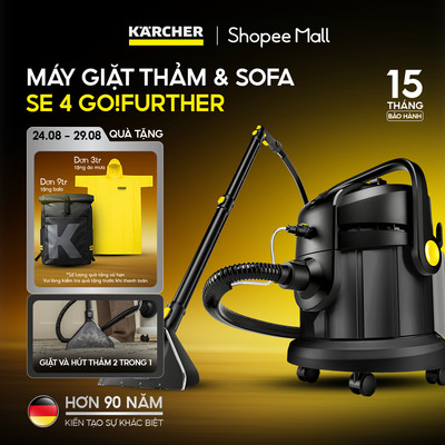 [GIỚI HẠN] Máy giặt thảm và sofa Karcher SE 4 Go!Further - Công suất 1000W - Bảo hành đến 15 tháng