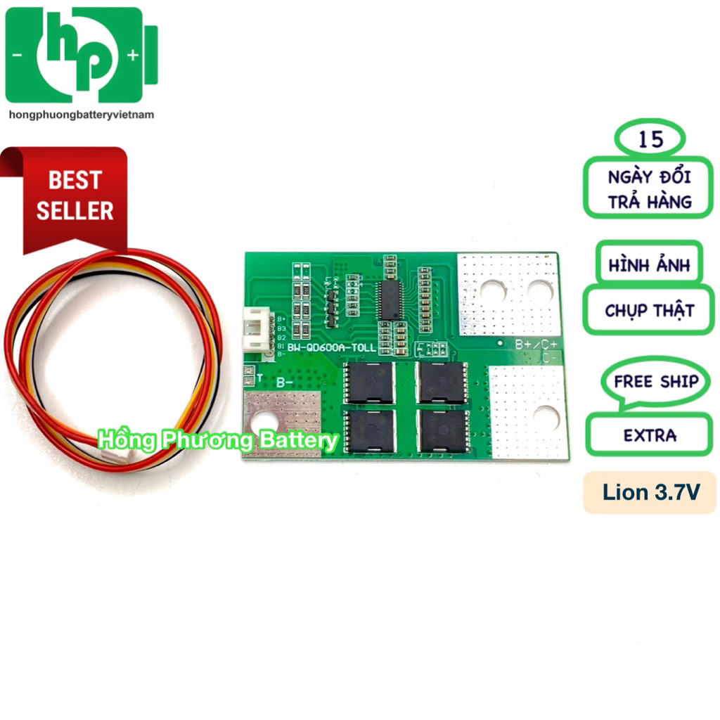 [BW600] Mạch 3S 600A BW sạc và bảo vệ cell Lion 3.7V loại tốt (Hồng Phương)