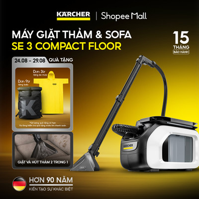 (Sản xuất châu Âu) Máy giặt thảm và sofa Karcher SE 3 Compact Home - Công suất 500W - Làm sạch thảm, sofa nhanh chóng