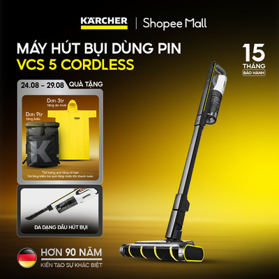 [MỚI 2026] Máy hút bụi cầm tay dùng pin Karcher VCS 5 Cordless- Lực hút tối đa 22500 Pa - Bảo hành 12 tháng