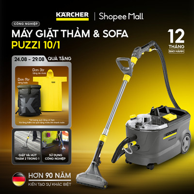 Máy giặt thảm chuyên dụng Karcher Puzzi 10/1 với hiệu suất làm sạch 20-25 m2/h