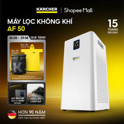 Máy lọc không khí Karcher AF 50 - Lọc đến 99.95% bụi siêu mịn - Diện tích lọc đến 100m2 - Bảo hành chính hãng 12 tháng