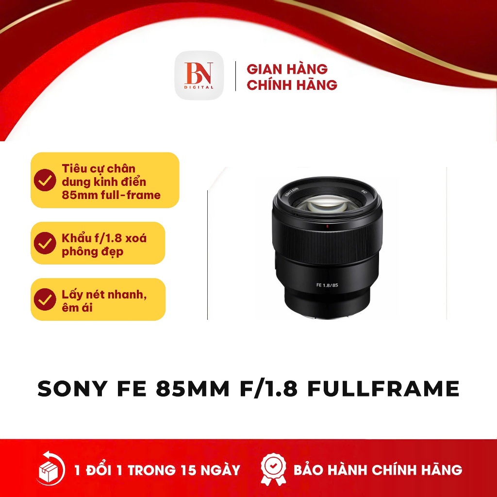 [ Bảo Hành Chính Hãng ] Ống Kính Sony FE 85mm f/1.8 FullFrame