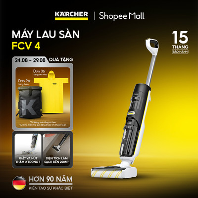 Máy hút bụi lau sàn khô và ướt Karcher FCV 4 - Động cơ không chổi than - Bảo hành chính hãng 12 tháng