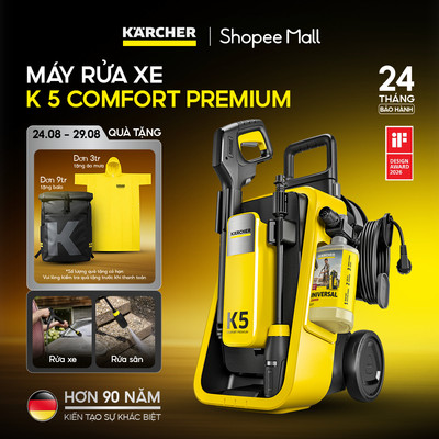[Sản xuất Châu Âu] Máy phun rửa áp lực cao Karcher K 5 Comfort Premium - Động cơ từ - Công suất 2100W - Bảo hành 2 năm