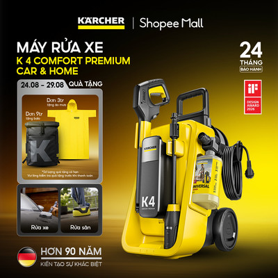 [Sản xuất Châu Âu] Máy phun rửa áp lực cao Karcher K 4 Comfort Premium Car & Home - Động cơ từ - Bảo hành 2 năm