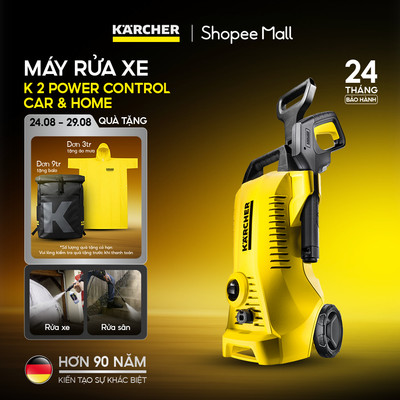 Máy xịt rửa xe Karcher K 2 power control Car and Home - Công suất 1400W - Dùng rửa xe máy, ô tô nhỏ và sân vườn