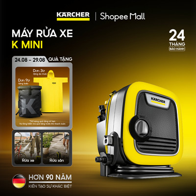 Máy phun rửa áp lực cao Karcher K Mini - Công suất 1400W, áp lực tối đa 110 bar nhỏ gọn - Bảo hành 24 tháng