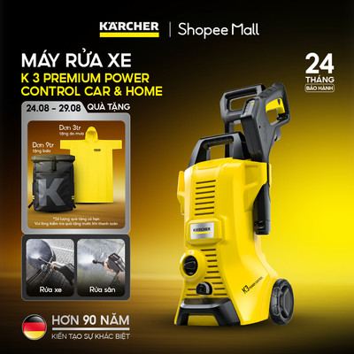 Máy phun rửa áp lực cao Karcher K 3 Premium Power Control Car & Home - Công suất 1600W, áp lực 120ba - Bảo hành 24 tháng