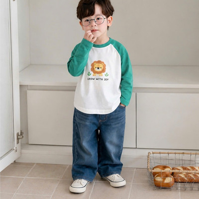 Combo 2 áo thun dài tay Beemo phối viền in hình dễ thương vải cotton xược cho bé trai mặc mùa hè từ 9-24kg 6263ADB