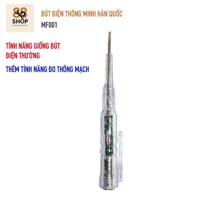 Bút Thử Điện Đa Năng Cao Cấp Hàn Quốc MF001, Đo Thông Mạch, Kiểm Tra Dây Đứt Ngầm, Xác Định Dây Nóng