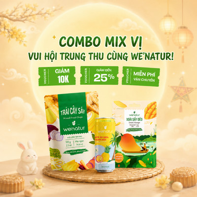 [Săn Deal Trung Thu] Combo Ăn Vặt Trái Cây Sấy, Nước Ép Mix Sẵn Tiện Lợi we'natur