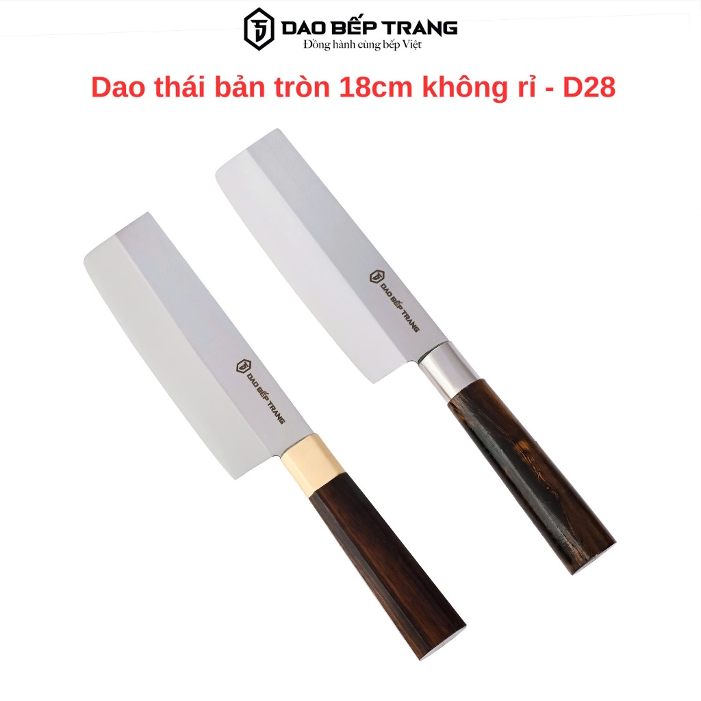 Dao Bếp Trang - Dao Thái Thịt Dáng Nakiri Rộng 5,5cm Dài 18cm Thái Thịt Rau Củ Chuôi Gỗ Cao Cấp