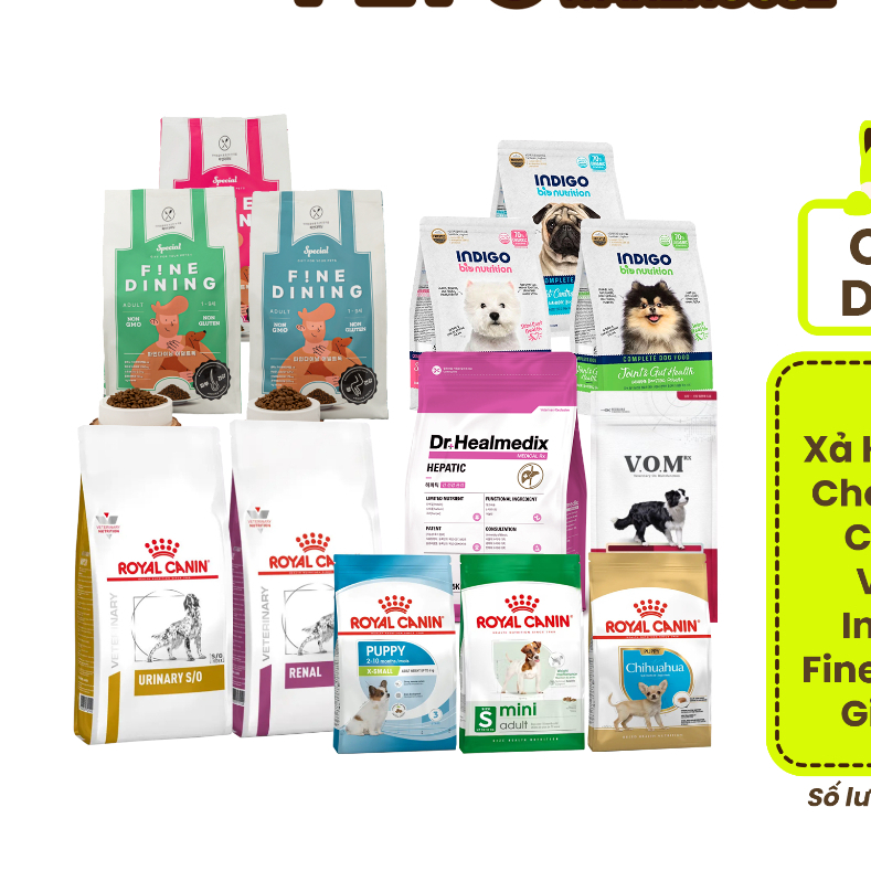 [CẬN DATE] Xả Kho Hạt Chó Royal Canin, VOM, Indigo, Fine Dining Giá Tốt