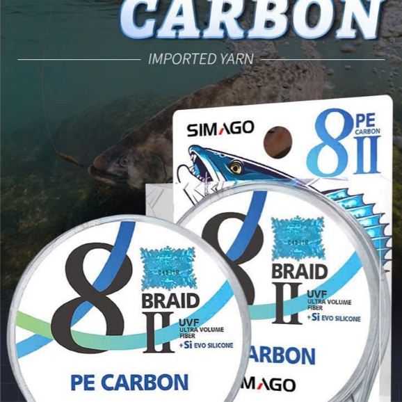 Thẻo dù simago  PE carbon braid 20m, Thân dây mịn và chắc chắn.chống thấm nước tốt.