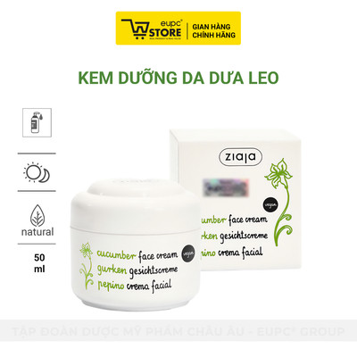 Kem dưỡng da Dưa Leo Ziaja Cucumber Face Cream 50ml - làm dịu da, cấp ẩm, làm sáng da