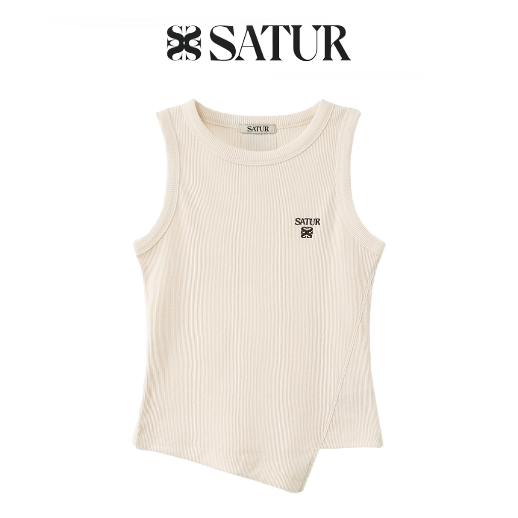 Áo ba lỗ nữ SATUR Dublin Semi Slim Fit Logo Apero Phong Cách Hàn Quốc_SA262WTS15_AO0016