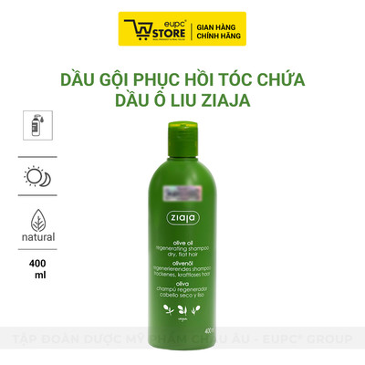 Dầu gội phục hồi tóc Ziaja Olive Oil Regenerating Shampoo 400ml - Không chứa silicone, giúp tóc mềm mại, bồng bềnh