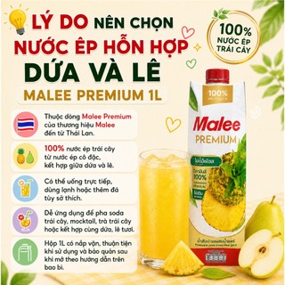 Nước Ép Hỗn Hợp Dứa Và Lê Malee Premium 1L - Nhập Khẩu Thái Lan