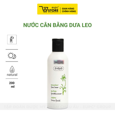 Nước cân bằng Dưa Leo Ziaja Cucumber Face Toner 200ml - Làm dịu, cấp ẩm, dưỡng sáng da