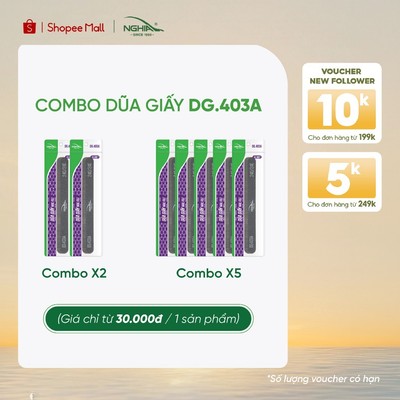 [COMBO] Dũa Giấy Vỉ Nhựa Cao Cấp Kềm Nghĩa DG.403A Đen (6 chiếc/vỉ)