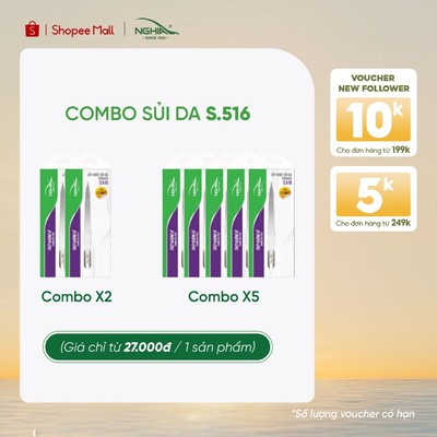[COMBO] Sủi Da Loại Nhỏ 2 Đầu Thép Không Gỉ Kềm Nghĩa S.516