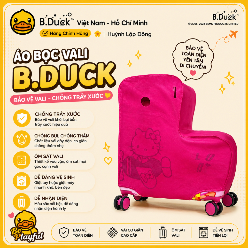 Áo bọc vali ngồi B.Duck size 20