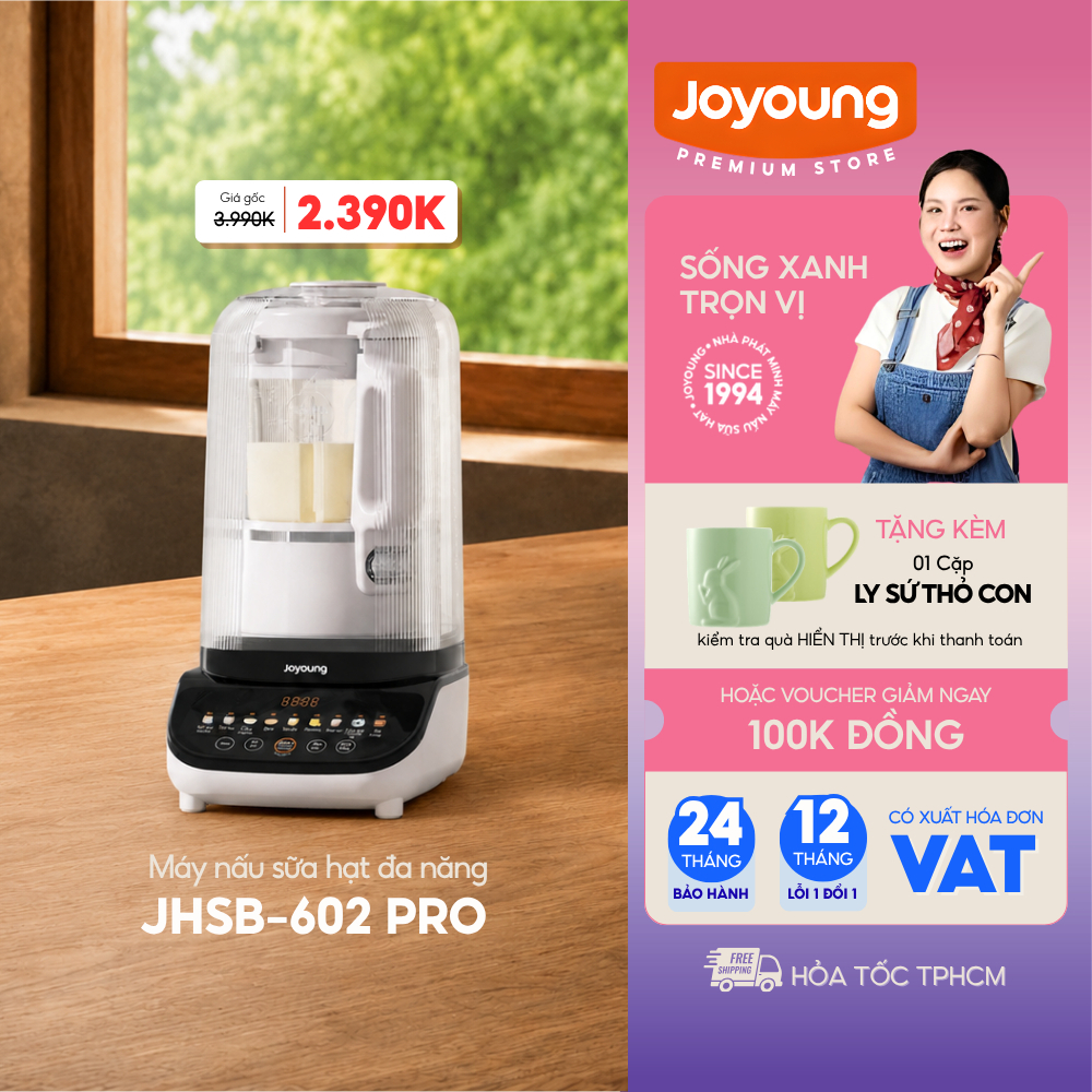 Máy nấu sữa hạt đa năng Joyoung JHSB-602 Pro - BH 24 tháng