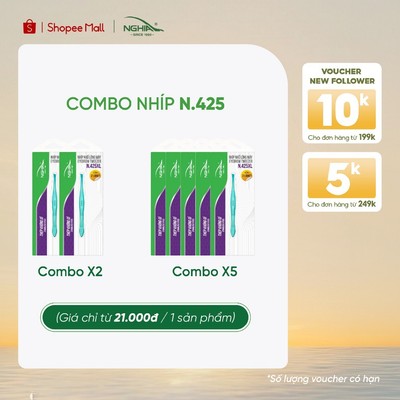 [COMBO] Nhíp Nhổ Lông Mày Đầu Xéo Inox Kềm Nghĩa N.425