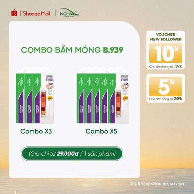 [COMBO] Bấm Móng Tay Thép Carbon Chuyên Dụng Lưỡi Cong Loại Lớn Kềm Nghĩa B.939