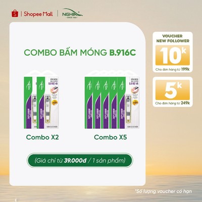 [COMBO] Bấm Móng Tay Có Khay Thép Carbon Chuyên Dụng Lưỡi Cong Loại Lớn Kềm Nghĩa B.916C