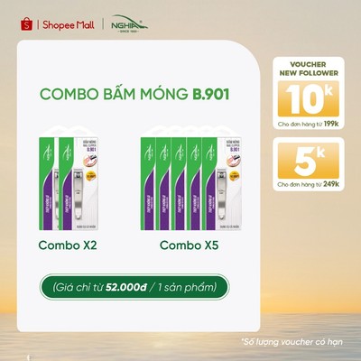 [COMBO] Bấm Móng Tay Thép Không Gỉ Lưỡi Bằng Loại Lớn Kềm Nghĩa B.901
