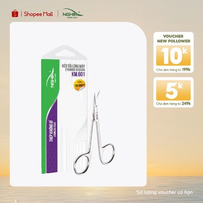 Kéo Cắt Tỉa Lông Mày Mũi Cong Nhọn Thép Không Gỉ Kềm Nghĩa KM.601