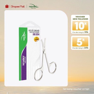 Kéo Cắt Tỉa Lông Mũi Đầu Tròn Thép Không Gỉ Kềm Nghĩa KM.604