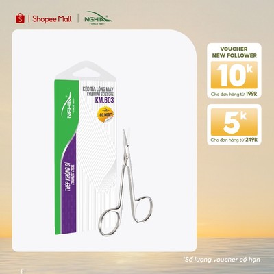 Kéo Cắt Tỉa Lông Mày Mũi Thẳng Nhọn Thép Không Gỉ Kềm Nghĩa KM.603