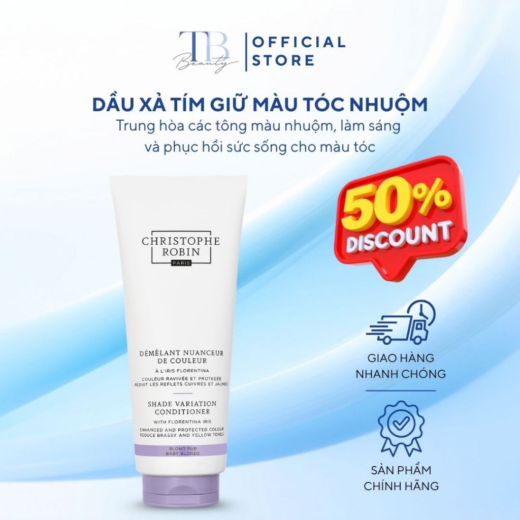 DẦU XẢ TÍM BABY BLONDE CHĂM SÓC TÓC BLONDE, GIỮ TÔNG MÀU SÁNG ĐẸP CHRISTOPHE ROBIN PARIS 200ML