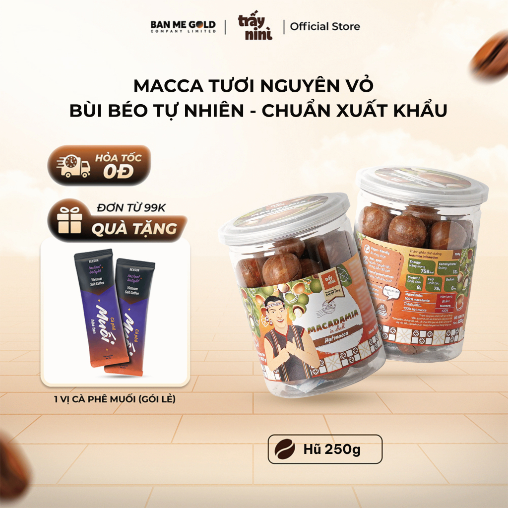 Hạt Macca Tươi Đắk Lắk Nguyên Vỏ - 100% Hạt Chuẩn Xuất Khẩu Giàu Dinh Dưỡng Chính Hãng Ban Me Gold