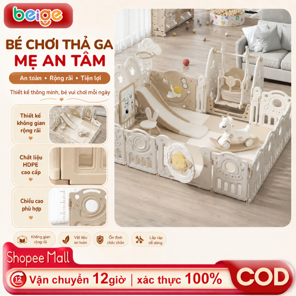 Quây Bóng Cho Bé Beige,Đa dạng cách lắp ráp – sân chơi lý tưởng cho bé yêu của bạn