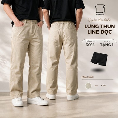 Quần Kaki Nam Ống Suông TORO PANTS BAMI HOME, Quần Dài Kaki Nam Form Suông Phong Cách Tối Giản QK21