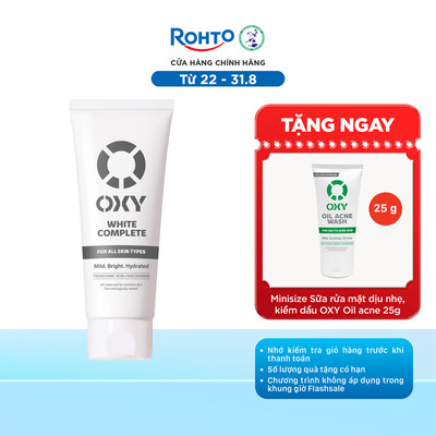 Sữa rửa mặt cho nam OXY sạch dịu nhẹ, sáng da OXY White Complete 100g